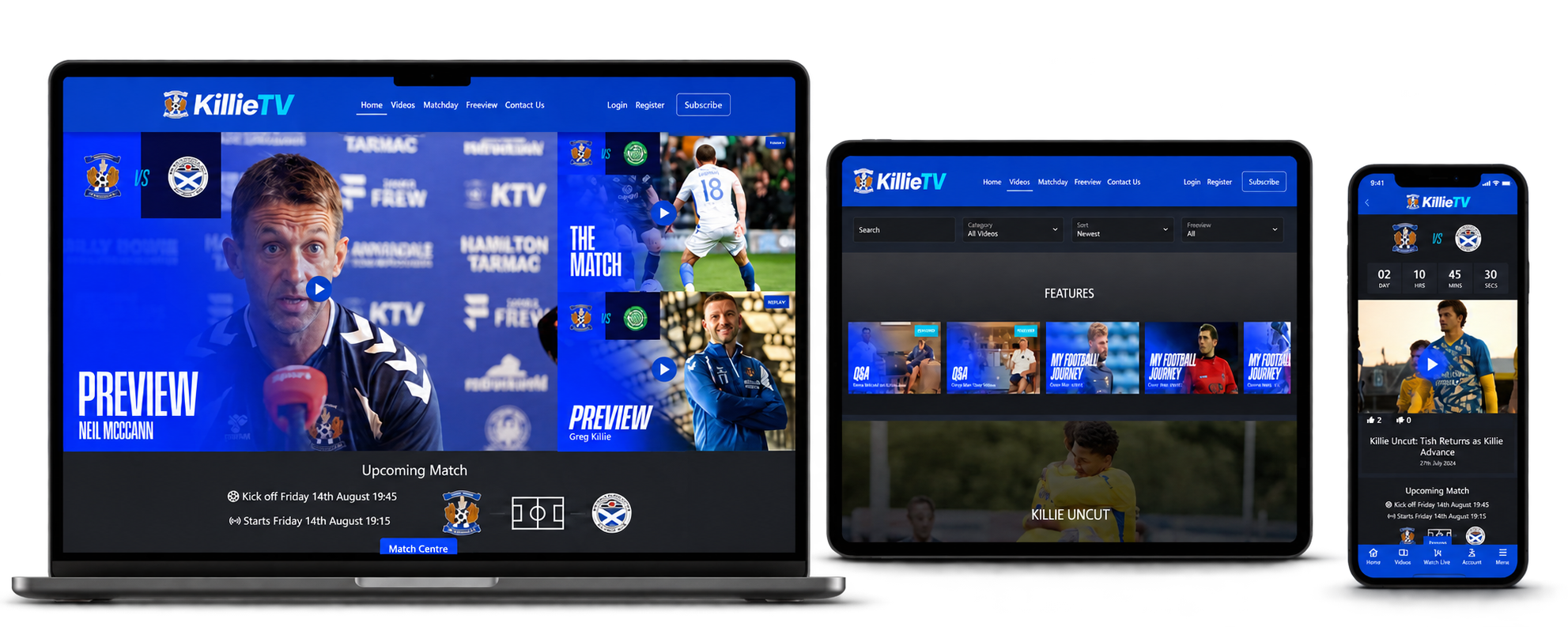 Stream Digital platform on laptop, tablet and mobile
