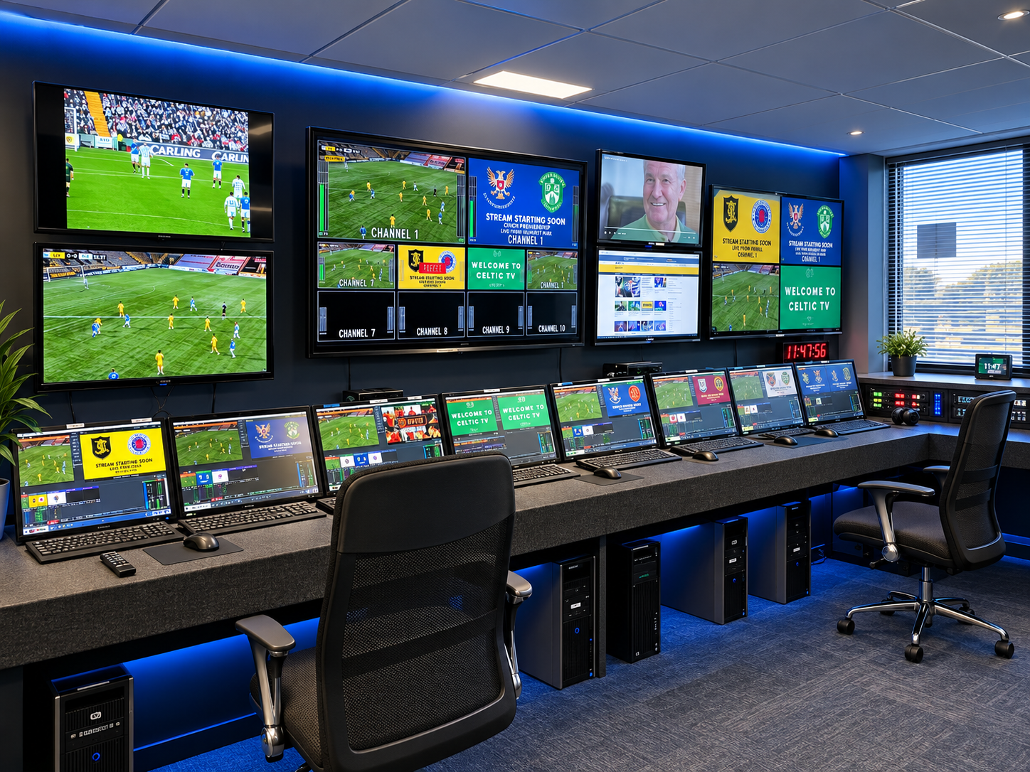 Stream Digital live production control room during a football broadcast